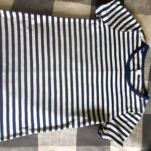 Navy Blue & White T-Shirt Dress